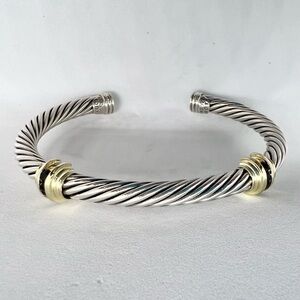 David Yurman 5mm Onyx 14k Gold Double Station Bracelet